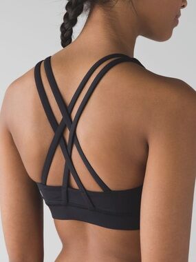 Lululemon Energy Bra Black Criss Cross Straps Size 6
